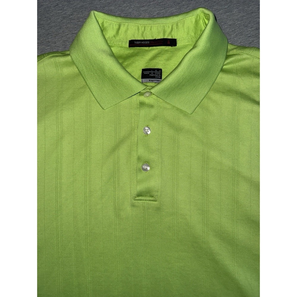 Nike Tiger Woods Collection Golf Shirt Mens Size Large Mint Green Textured